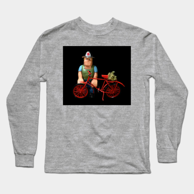 A Man, a Bike, and Some Weed - Weed Design Long Sleeve T-Shirt by MrGreenGenes420