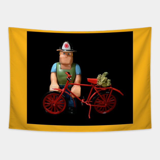 A Man, a Bike, and Some Weed - Weed Design Tapestry by MrGreenGenes420