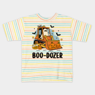 Boo-Dozer – Ghost Bulldozer Pumpkin Hauler Kids T-Shirt