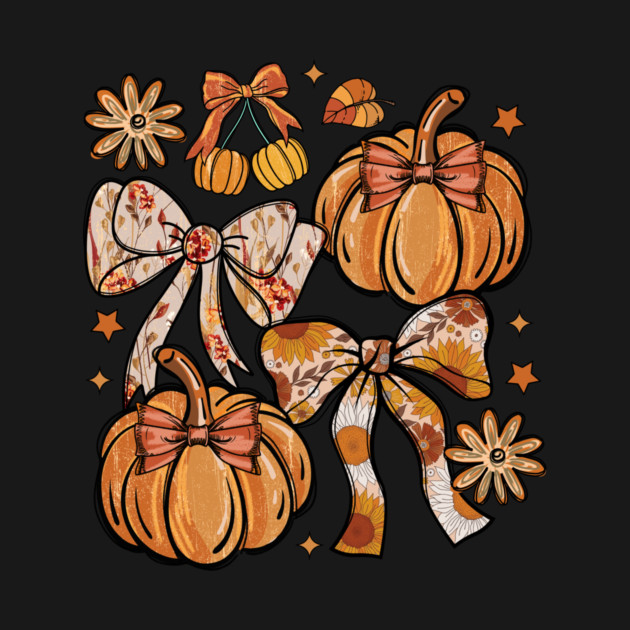 Fall Floral Pumpkin Coquette – Autumn Bow Aesthetic by Designed By Marty