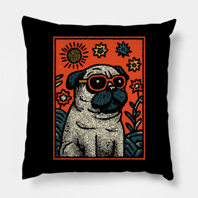Dapper Pug | The Sophisticated Canine Pillow by TuncGK