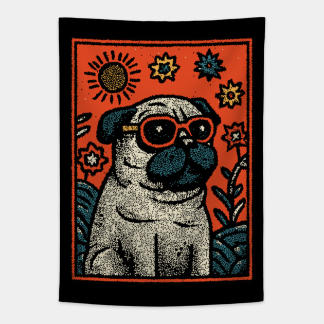 Dapper Pug | The Sophisticated Canine Tapestry by TuncGK