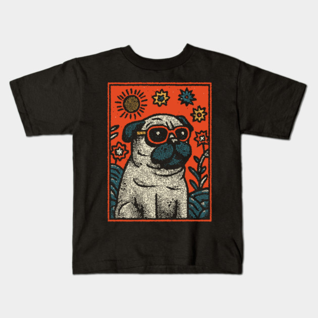Dapper Pug | The Sophisticated Canine Kids T-Shirt by TuncGK