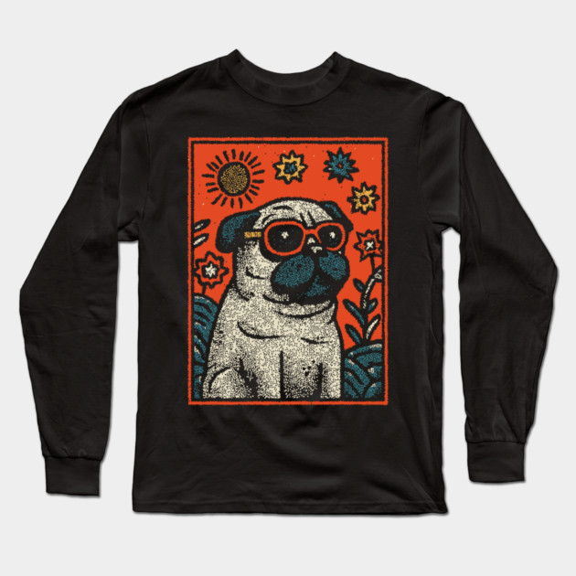 Dapper Pug | The Sophisticated Canine Long Sleeve T-Shirt by TuncGK