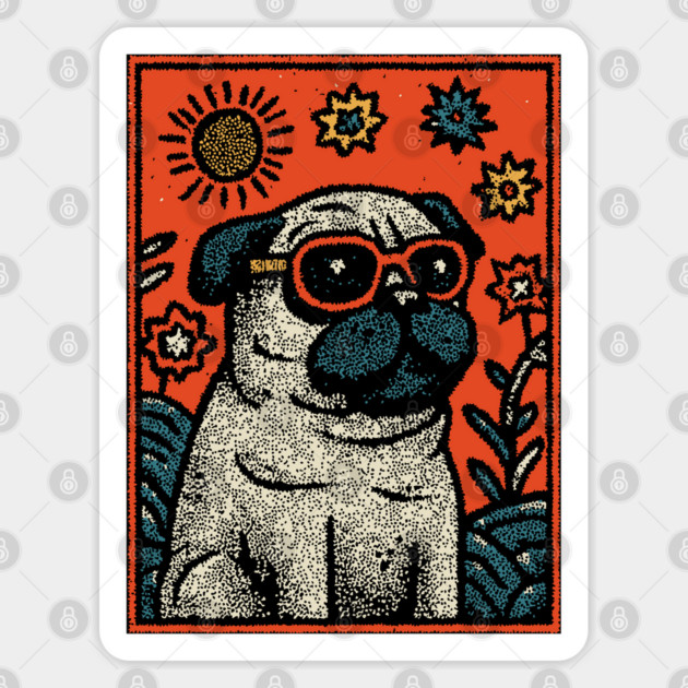 Dapper Pug | The Sophisticated Canine Sticker by TuncGK
