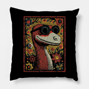 Whimsical Raptor | The Friendly Cretaceous Character Pillow