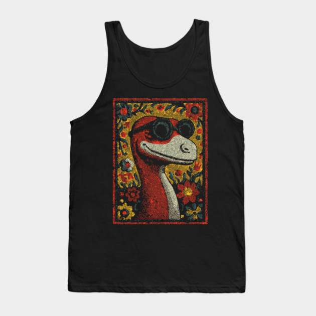 Whimsical Raptor | The Friendly Cretaceous Character Tank Top by TuncGK