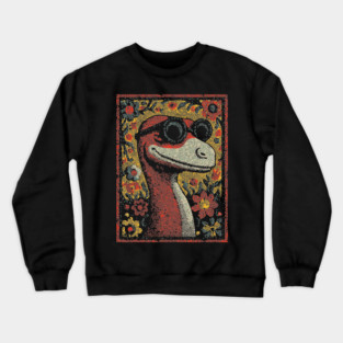 Whimsical Raptor | The Friendly Cretaceous Character Crewneck Sweatshirt
