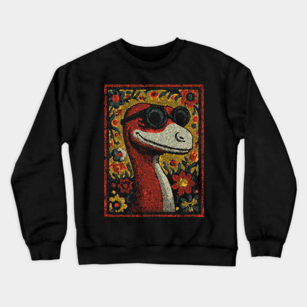 Whimsical Raptor | The Friendly Cretaceous Character Crewneck Sweatshirt by TuncGK