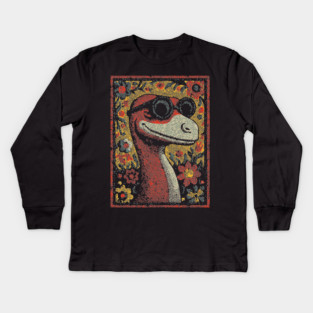 Whimsical Raptor | The Friendly Cretaceous Character Kids Long Sleeve T-Shirt