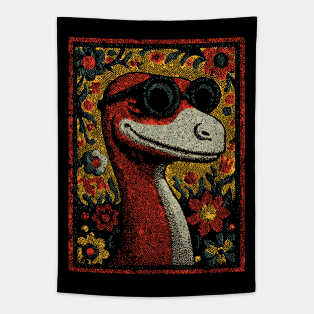 Whimsical Raptor | The Friendly Cretaceous Character Tapestry by TuncGK