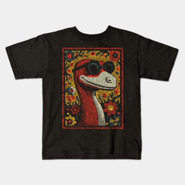 Whimsical Raptor | The Friendly Cretaceous Character Kids T-Shirt by TuncGK