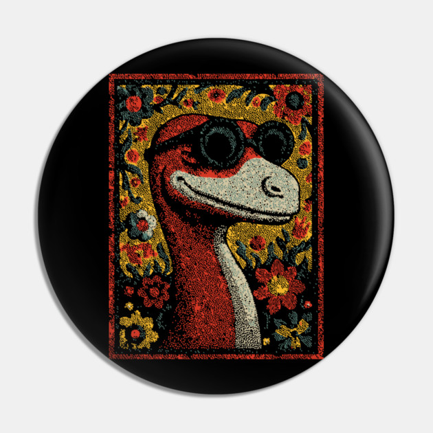 Whimsical Raptor | The Friendly Cretaceous Character Pin by TuncGK