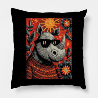 Cool Rhino | The Gentle Giant Graphic Pillow
