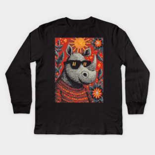 Cool Rhino | The Gentle Giant Graphic Kids Long Sleeve T-Shirt