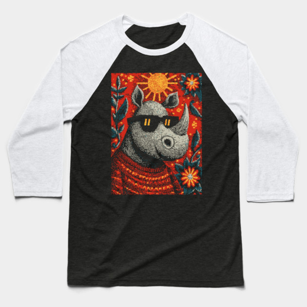 Cool Rhino | The Gentle Giant Graphic Baseball T-Shirt by TuncGK