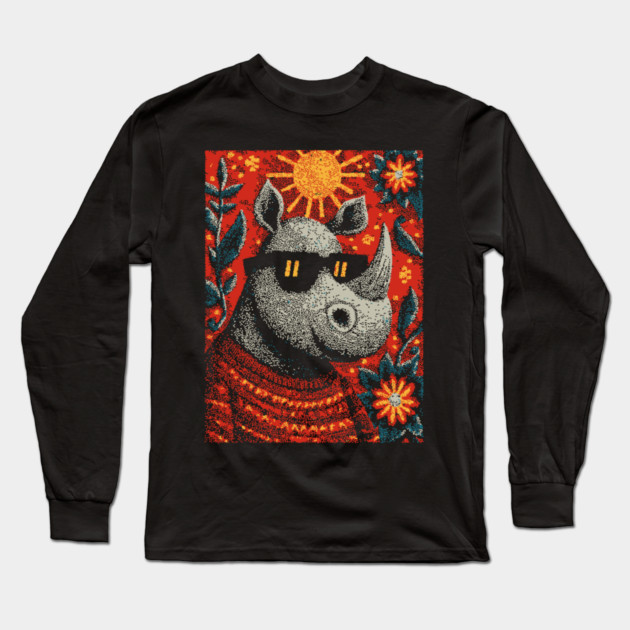 Cool Rhino | The Gentle Giant Graphic Long Sleeve T-Shirt by TuncGK