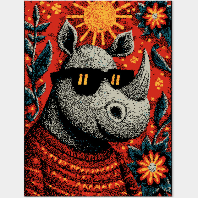 Cool Rhino | The Gentle Giant Graphic Wall Art by TuncGK