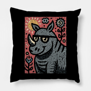 Pop Art Rhino | The Urban Safari Graphic Pillow