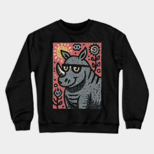 Pop Art Rhino | The Urban Safari Graphic Crewneck Sweatshirt