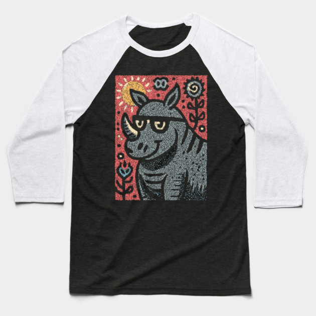 Pop Art Rhino | The Urban Safari Graphic Baseball T-Shirt by TuncGK