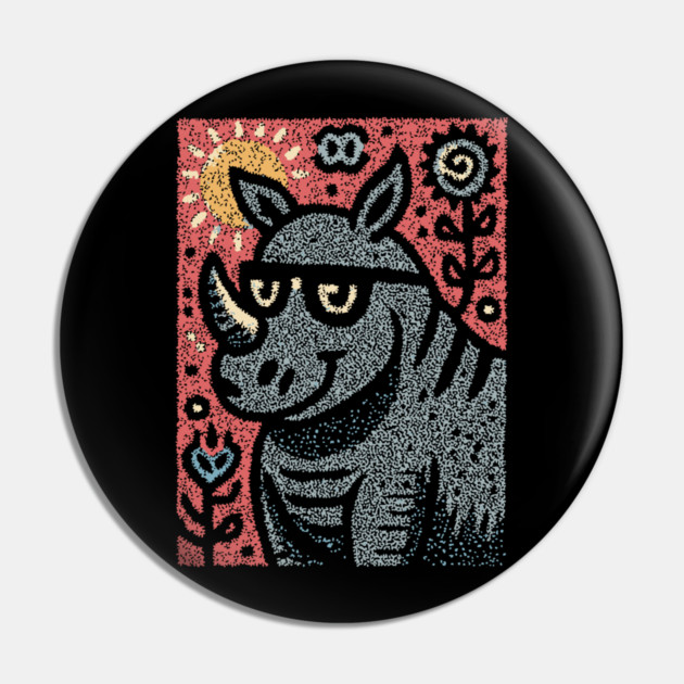 Pop Art Rhino | The Urban Safari Graphic Pin by TuncGK