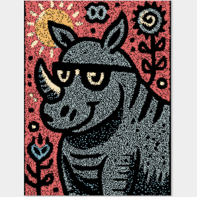 Pop Art Rhino | The Urban Safari Graphic Wall Art by TuncGK