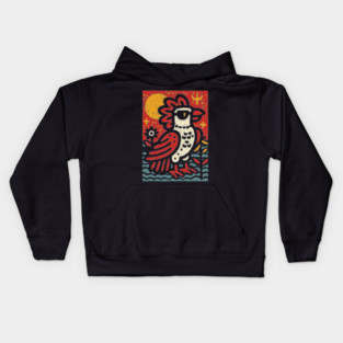 Folk Art Rooster | Year of the Rooster Graphic Kids Hoodie