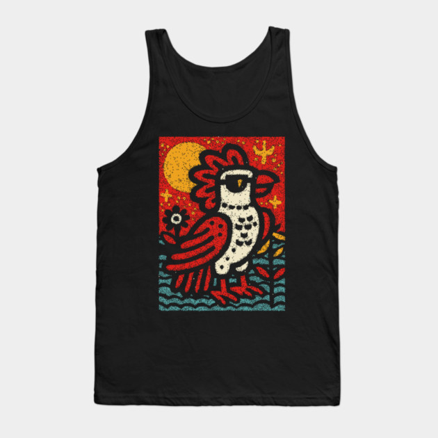 Folk Art Rooster | Year of the Rooster Graphic Tank Top by TuncGK