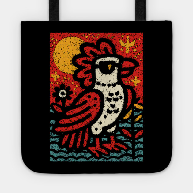Folk Art Rooster | Year of the Rooster Graphic Tote by TuncGK