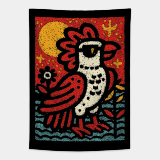 Folk Art Rooster | Year of the Rooster Graphic Tapestry