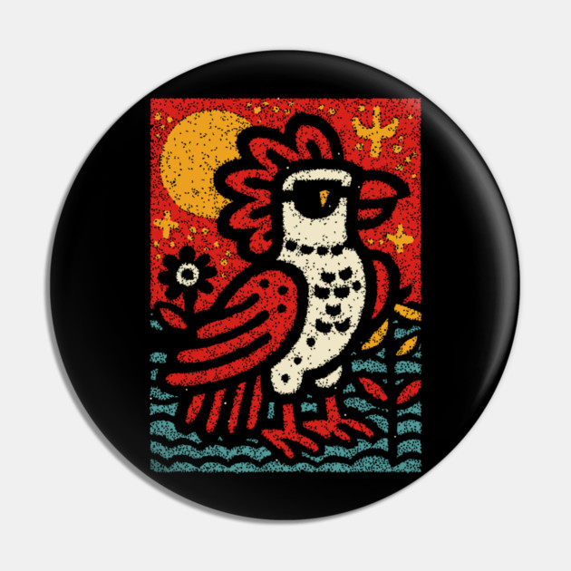 Folk Art Rooster | Year of the Rooster Graphic Pin by TuncGK