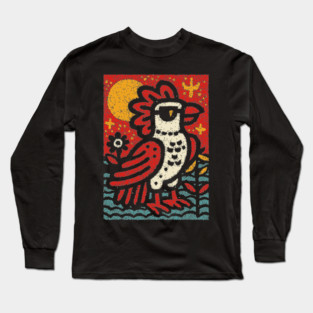 Folk Art Rooster | Year of the Rooster Graphic Long Sleeve T-Shirt
