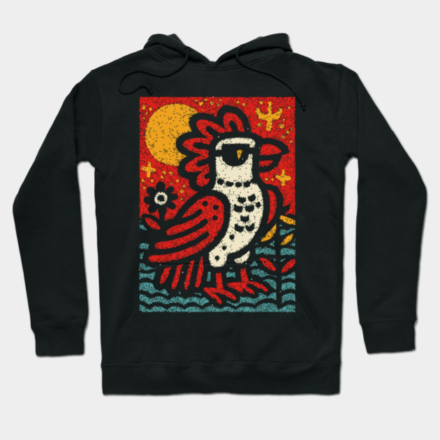 Folk Art Rooster | Year of the Rooster Graphic Hoodie by TuncGK