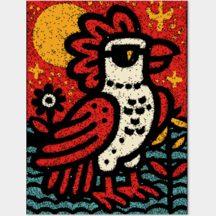 Folk Art Rooster | Year of the Rooster Graphic Posters and Art