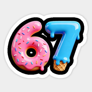 Six Seven Ice Cream Drip Cool Meme 67 Magnet