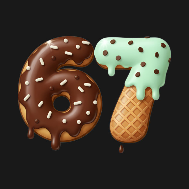 67-Six-Seven-Ice-Cream-Drip-Cool-Meme-67-Funny-Number by ArtistTee ⭐⭐⭐⭐⭐