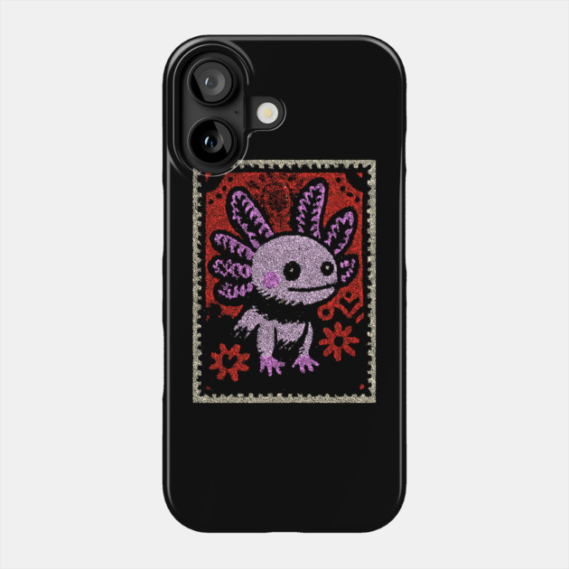 Aztec Axolotl | Xolotl Inspired Folk Art Phone Case by TuncGK