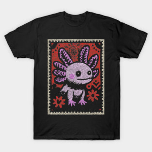 Aztec Axolotl | Xolotl Inspired Folk Art T-Shirt