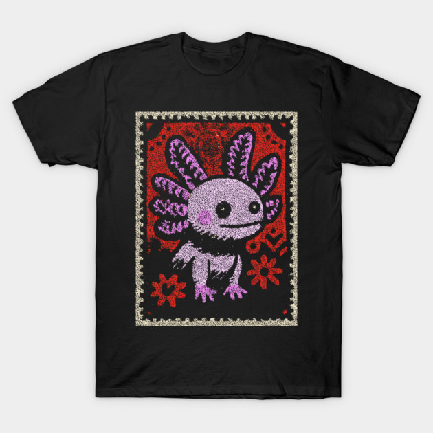 Aztec Axolotl | Xolotl Inspired Folk Art T-Shirt by TuncGK