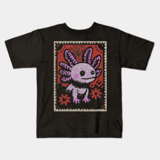 Aztec Axolotl | Xolotl Inspired Folk Art Kids T-Shirt
