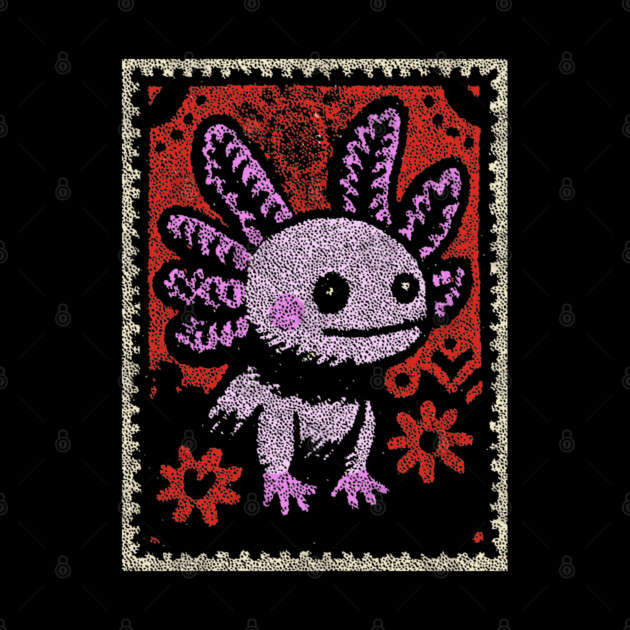 Aztec Axolotl | Xolotl Inspired Folk Art by TuncGK