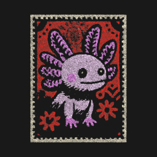 Aztec Axolotl | Xolotl Inspired Folk Art T-Shirt
