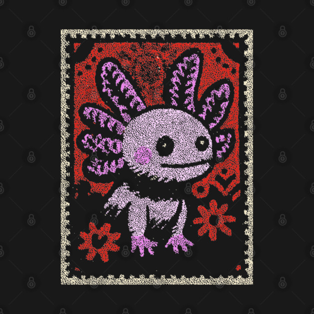 Aztec Axolotl | Xolotl Inspired Folk Art by TuncGK