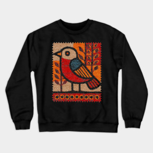 Vintage Bird Stamp | Experimental Design Crewneck Sweatshirt