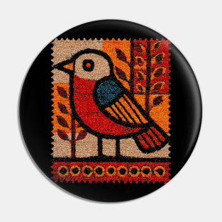 Vintage Bird Stamp | Experimental Design Pin