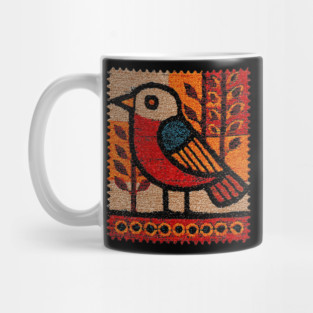 Vintage Bird Stamp | Experimental Design Mug