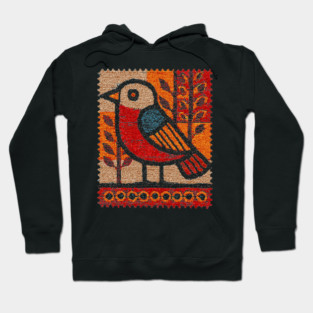 Vintage Bird Stamp | Experimental Design Hoodie
