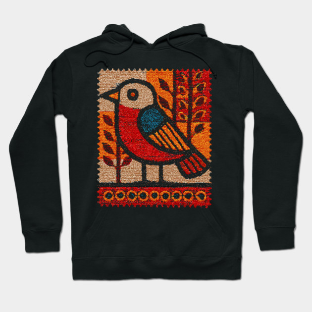 Vintage Bird Stamp | Experimental Design Hoodie by TuncGK