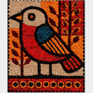 Vintage Bird Stamp | Experimental Design Posters and Art